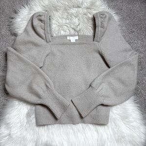 h&m gray balloon shoulder sweater